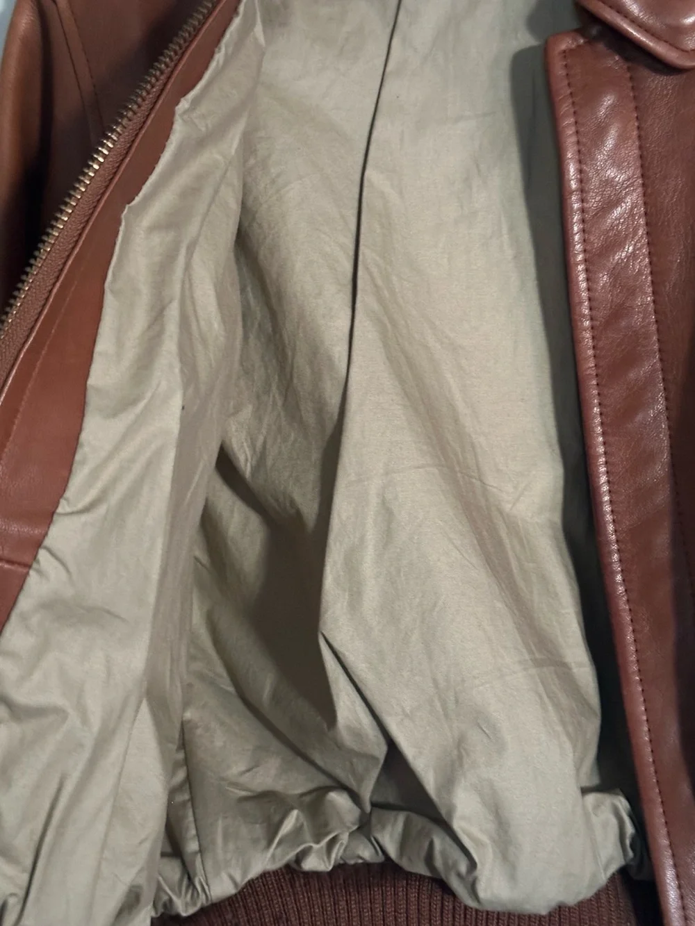 Vintage POLO Ralph Lauren Kids Brown Genuine Leather Bomber Jacket Coat